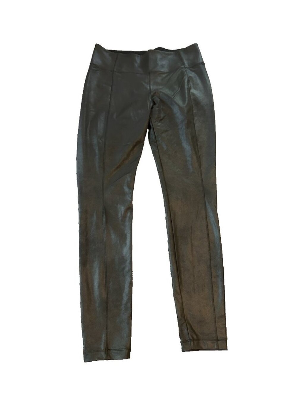Athleta Delancey Gleam Tight Pants Leggings Black Faux Leather L Tall High‎ Rise